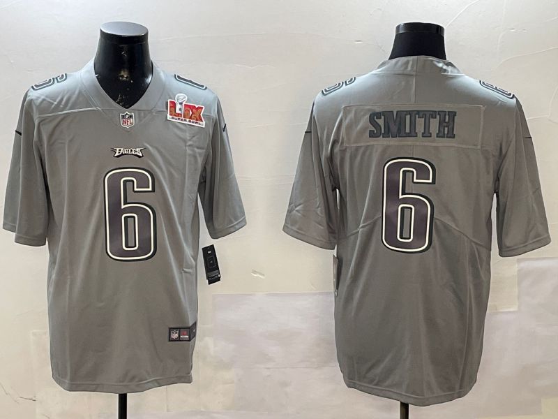 Men Philadelphia Eagles #6 Smith Grey 2025 Nike Vapor Limited NFL Jersey style 2103